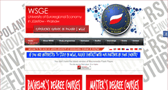 Desktop Screenshot of en.wsge.edu.pl